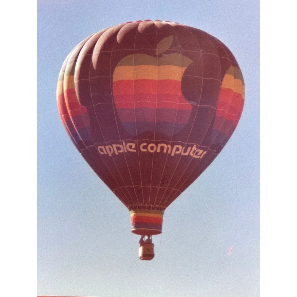 Vintage Apple Computer Rainbow Logo Hot Air Balloon Original Photo Print 1981